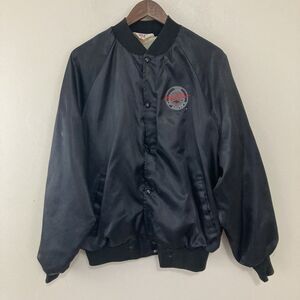 Vintage West Ark The Heartbeat of America Chevrolet Satin Bomber Jacket XL USA